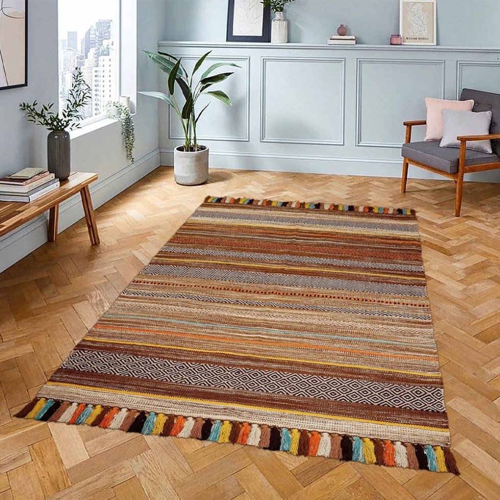 Samtida indisk kilim-matta