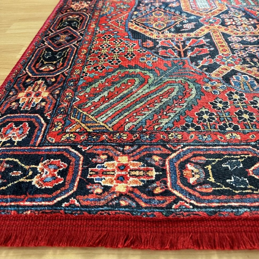 Tryckt orientalisk matta kilim stil