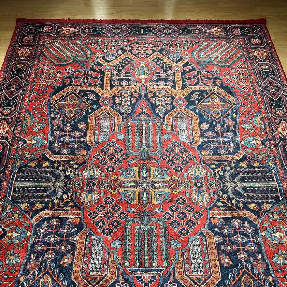 Tryckt orientalisk matta kilim stil