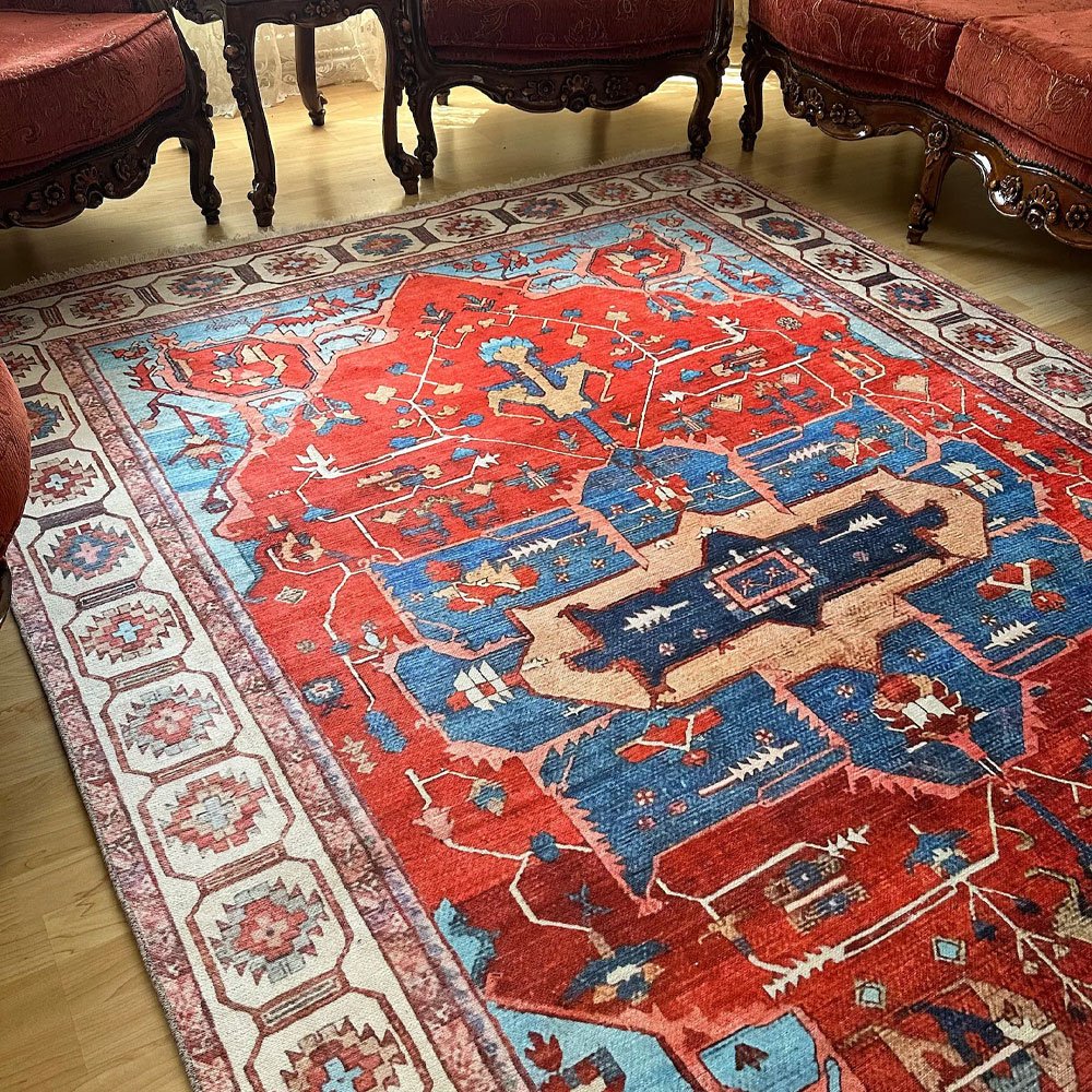Turkisk matta med kilim-mönster Turkisk matta med kilim-mönster