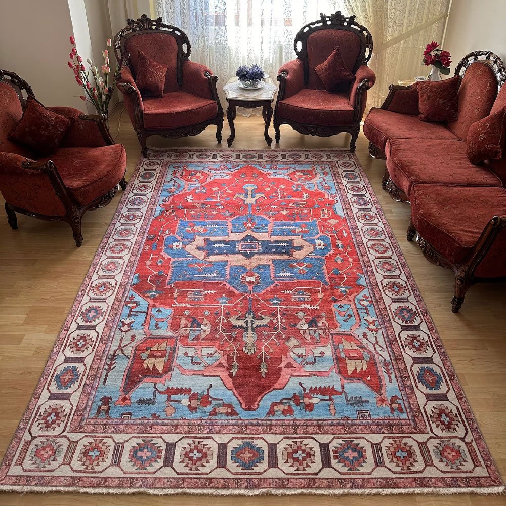 Turkisk matta med kilim-mönster Turkisk matta med kilim-mönster