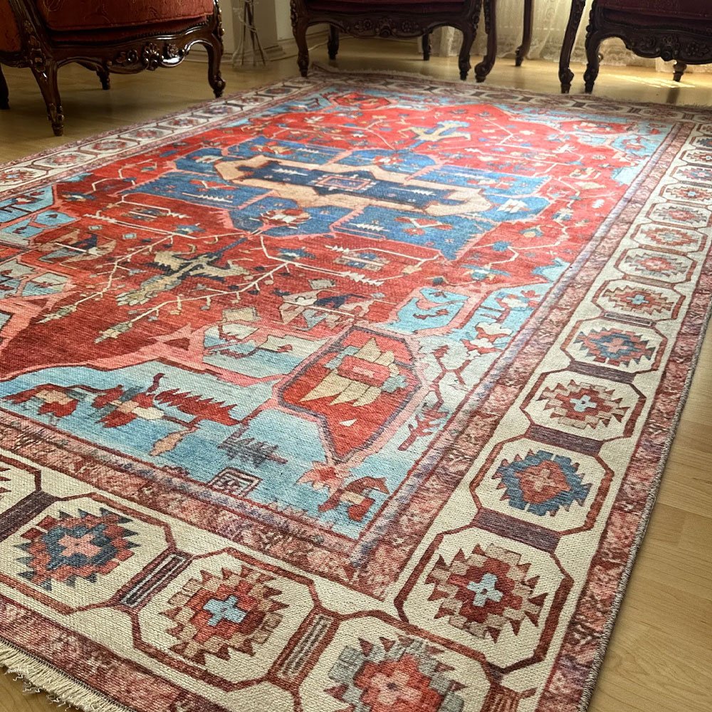Turkisk matta med kilim-mönster Turkisk matta med kilim-mönster