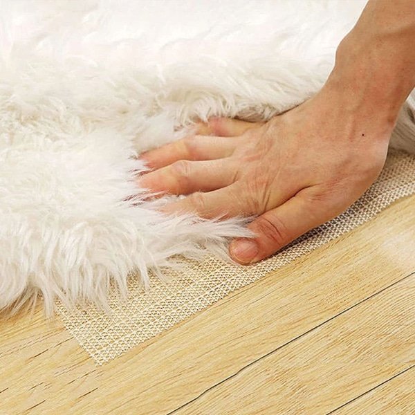 Vit halkskyddad matta för kilim (PVC)