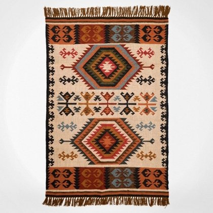 Vävd etnisk kilim-matta