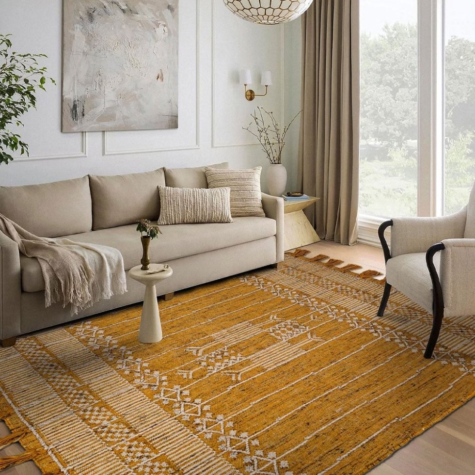 Gul tribal indisk kilim matta