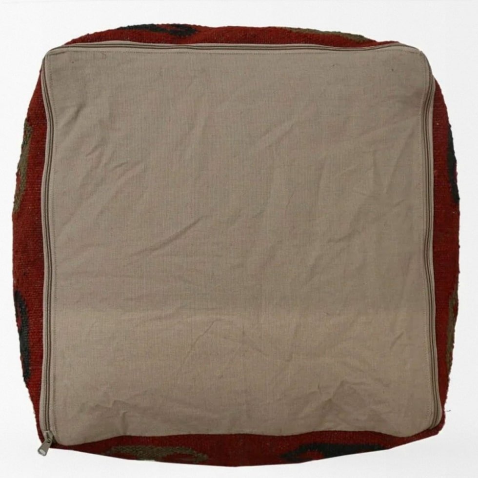 Kub röd kilim sittpuff