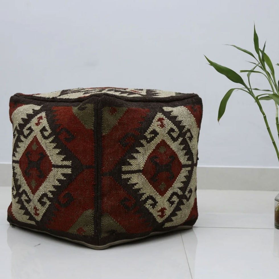 Handgjord kilim puff ottoman