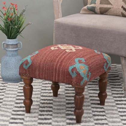 Navajo röd kilim ottoman pall