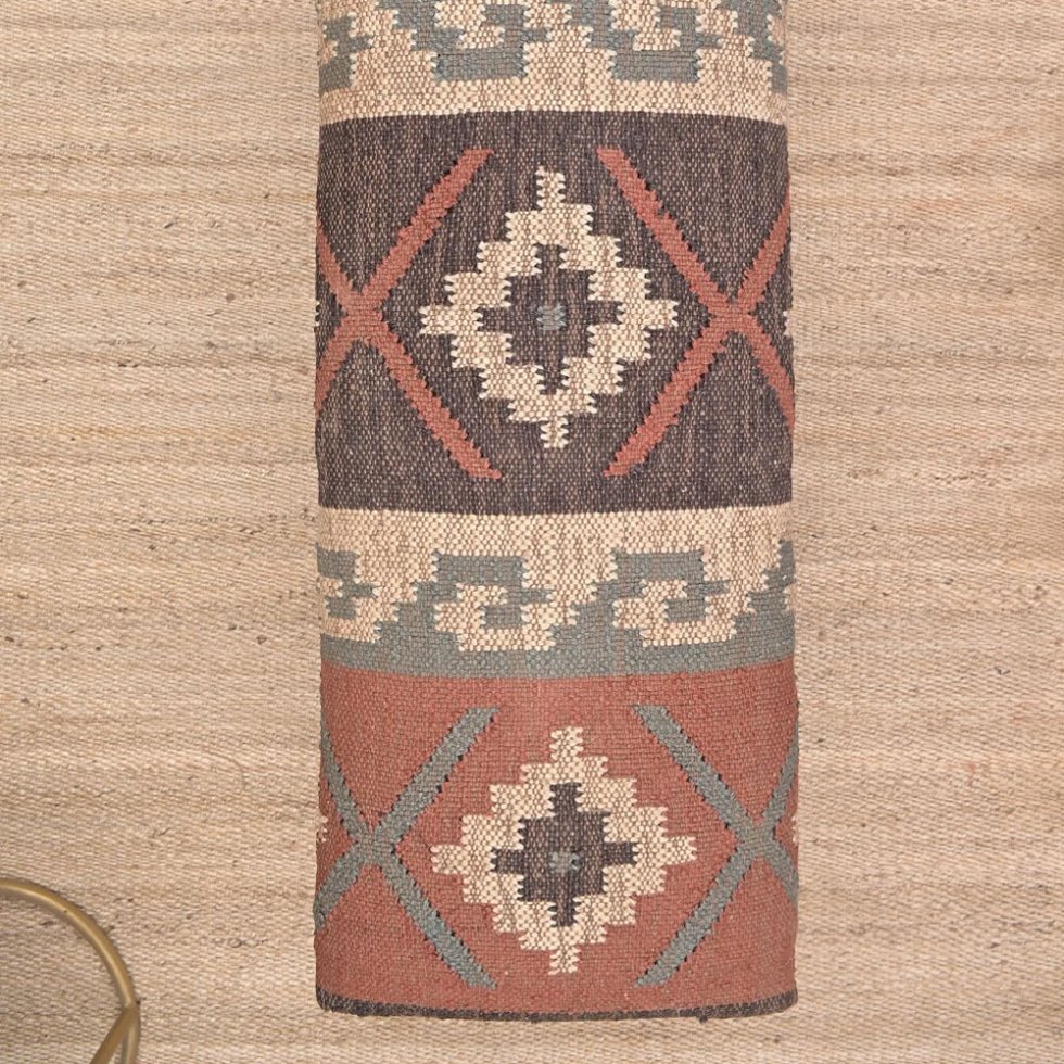 Orientalisk ull jute kilim ottoman bänk