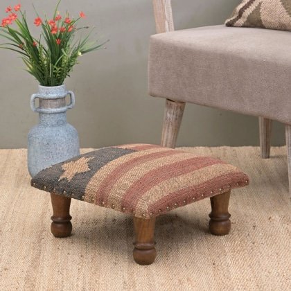 USA flagga kilim fotpall ottoman