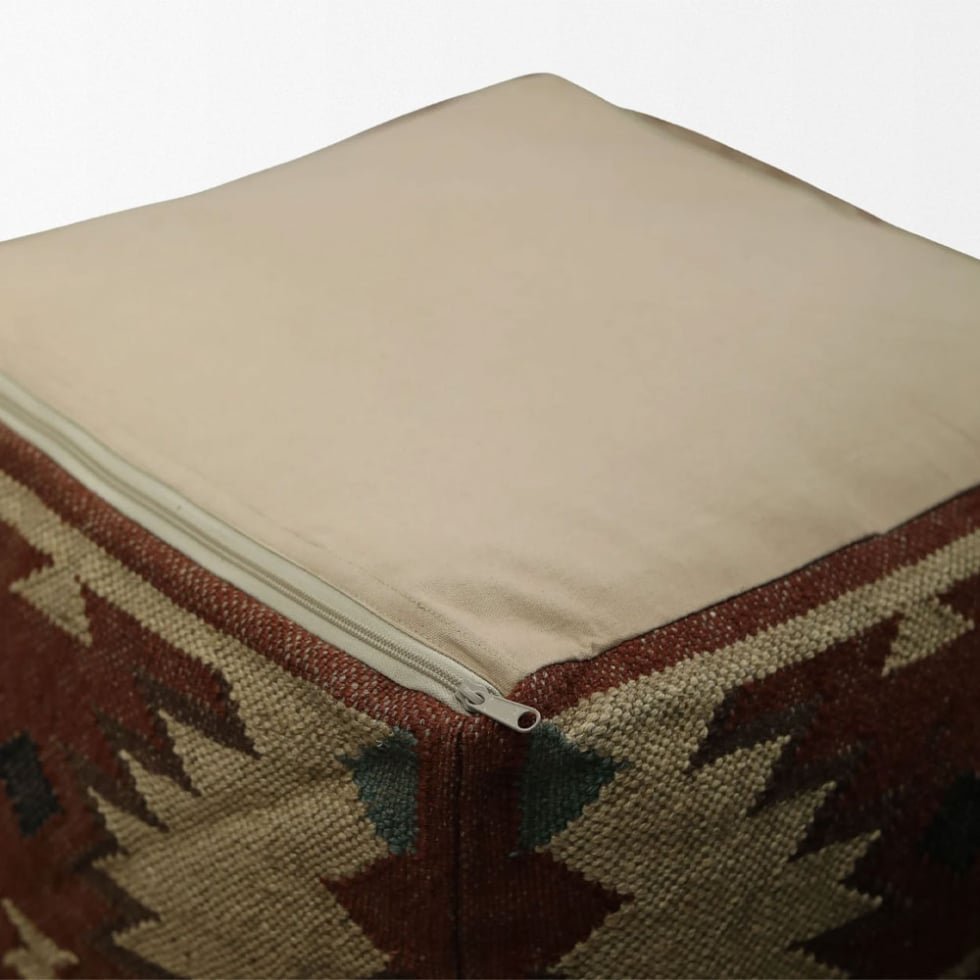 Vintage Kilim Pouf Överdrag Berber