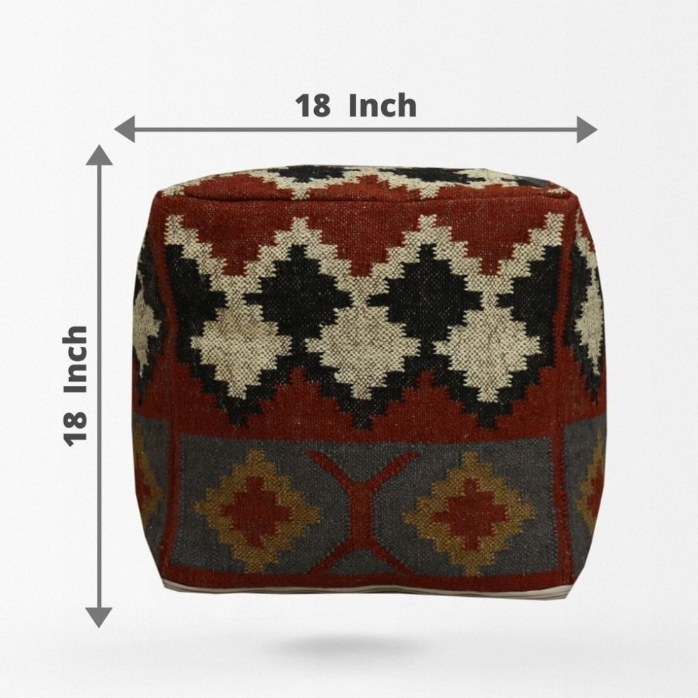 Vintage Kilim Pouf Överdrag Berber