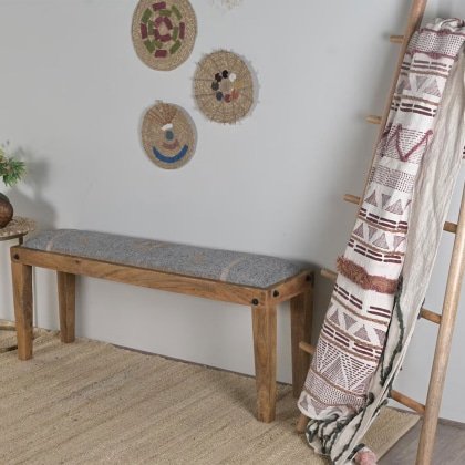 Grå kilim ottoman bänk