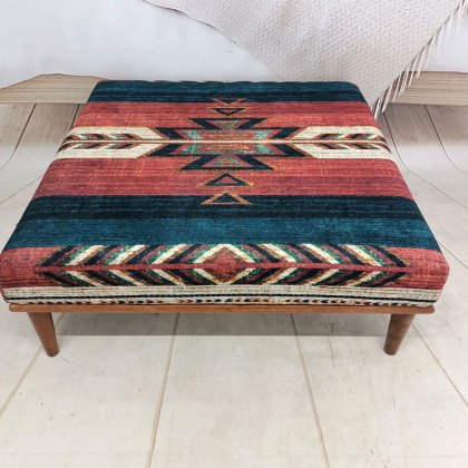 Tryckt turkisk kilim ottoman soffbord