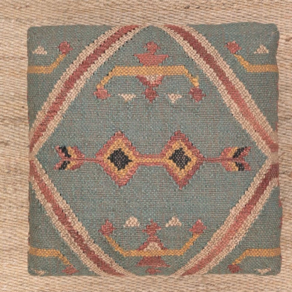 Liten grön kilim pall ottoman
